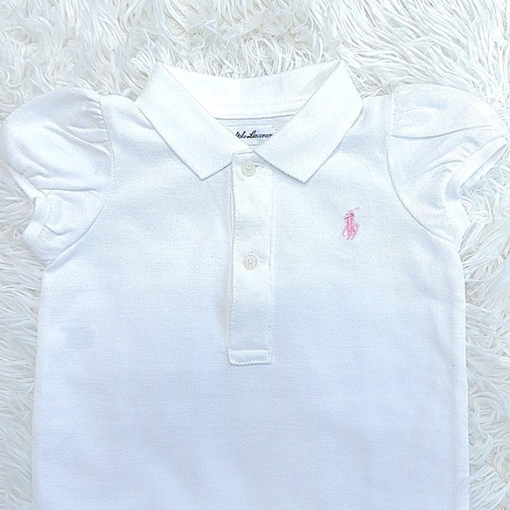 Ralph Lauren Baby Girls White Short Sleeve One Piece